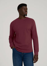 American Tall For Sale | Double Honeycomb Thermal Crewneck for Tall Men in Tawny Port