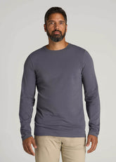American Tall Sale | The Essential Slim Fit Long Sleeve Tee for Tall Men in Grey Blue