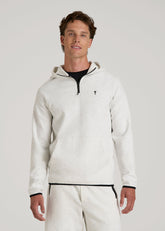 American Tall Online | Tech Motion Fleece Hooded Popover for Tall Men in Heather Frost