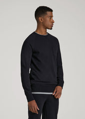 American Tall Outlet | Wearever 2.0 French Terry Crewneck Sweatshirt for Tall Men in Black