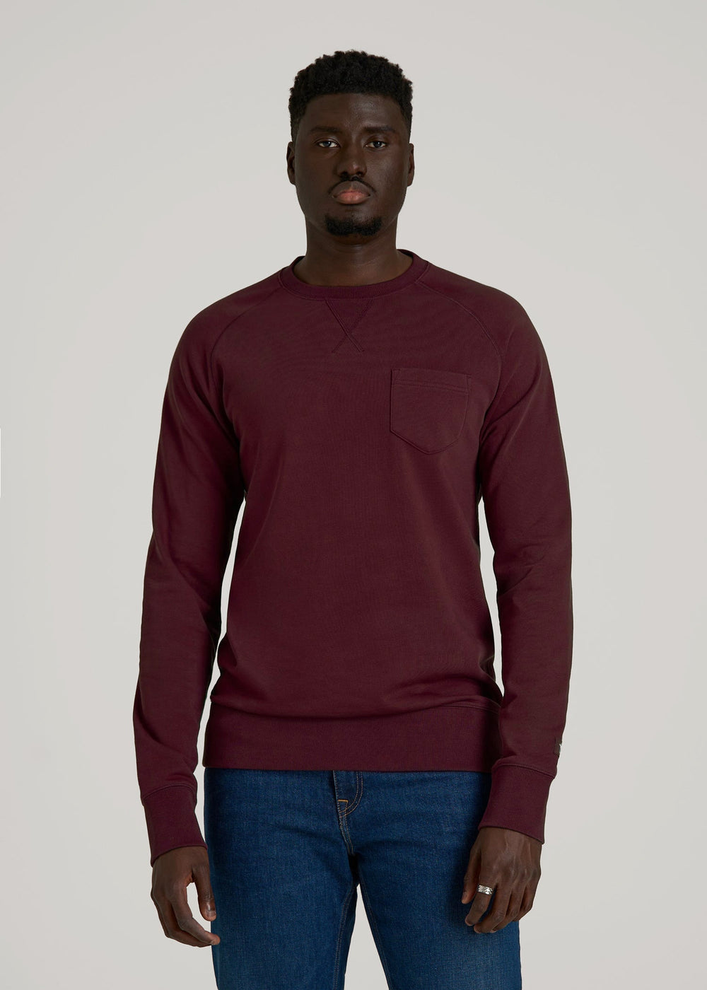 American Tall Online Shop | Wearever 2.0 French Terry Crewneck Sweatshirt for Tall Men in Tawny Port