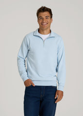 American Tall Online | Wearever 2.0 French Terry Quarter-Zip Tall Men's Sweatshirt in Ice Blue
