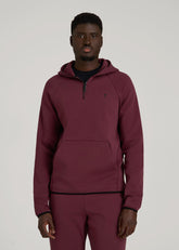 American Tall Sale | Tech Motion Fleece Hooded Popover for Tall Men in Tawny Port