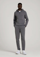 American Tall Outlet | Tech Motion Fleece Hooded Popover for Tall Men in Iron Grey