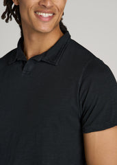 American Tall Discount | Slub Polo Shirt for Tall Men in Black