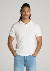 American Tall For Sale | Slub Polo Shirt for Tall Men in Ecru