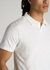 American Tall For Sale | Slub Polo Shirt for Tall Men in Ecru