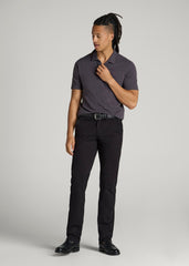 American Tall Online Shop | Slub Polo Shirt for Tall Men in Charcoal