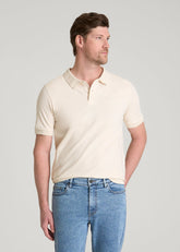 American Tall Sale | Classic Polo with Embroidered Logo for Tall Men in White Sand