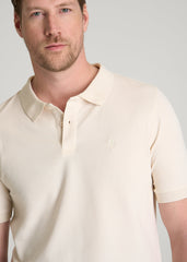 American Tall Sale | Classic Polo with Embroidered Logo for Tall Men in White Sand
