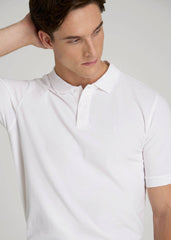 American Tall Discount | Classic Polo with Embroidered Logo for Tall Men in Bright White