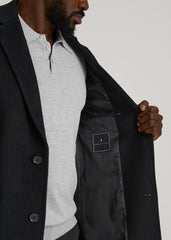 American Tall Sale | Wool Coat for Tall Men in Black