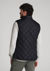 American Tall Online | Quilted Reversible Vest for Tall Men in Black & Charcoal