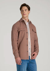American Tall Outlet | Casual Twill Shirt Jacket for Tall Men in Nutmeg