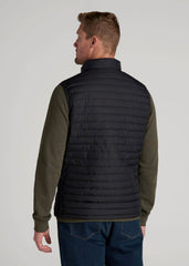 American Tall For Sale | Packable Puffer Vest for Tall Men in Black