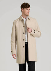 American Tall Sale | Minimalist Trench Coat for Tall Men in Light Khaki