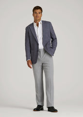 American Tall Discount | Wool Blend Dress Pants for Tall Men in Tin Grey Mix