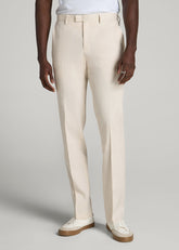 American Tall Sale | Stretch Linen Dress Pants for Tall Men in Light Beige Linen