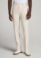 American Tall Sale | Stretch Linen Dress Pants for Tall Men in Light Beige Linen