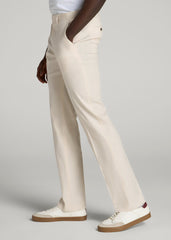 American Tall Sale | Stretch Linen Dress Pants for Tall Men in Light Beige Linen