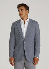 American Tall Discount | Wool Blend Blazer for Tall Men in Navy Herringbone