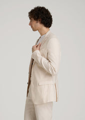 American Tall Online | Stretch Linen Blazer for Tall Men in Light Beige Linen