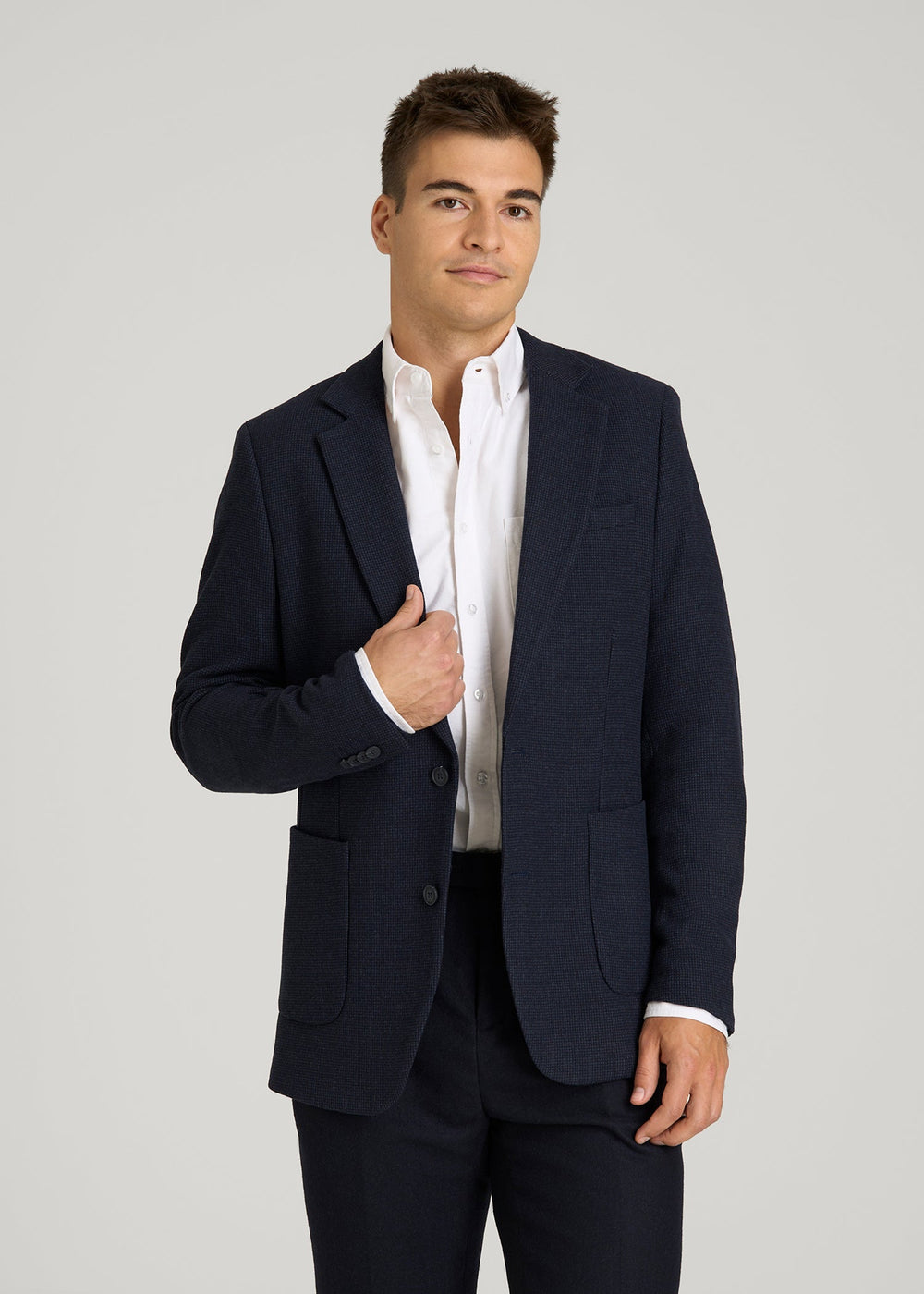 American Tall Online Shop | Wool Blend Blazer for Tall Men in Blue Birdseye