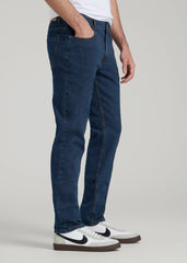 American Tall Discount | A.T. Basics Men's Carman Tapered fit Jeans for Tall Men in Charged Blue