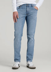 American Tall Sale | A.T. Basics Men's Carman Tapered fit Jeans for Tall Men in Tufts Blue