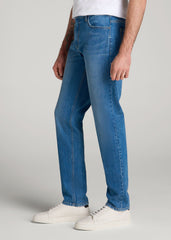 American Tall Online | Milo RELAXED TAPERED FIT Jeans for Tall Men in Classic Mid Blue