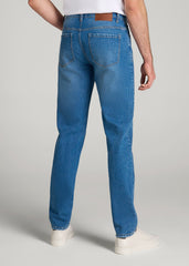 American Tall Online | Milo RELAXED TAPERED FIT Jeans for Tall Men in Classic Mid Blue