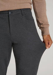 American Tall Outlet | Soft Flex Ponte Pants for Tall Men in Dark Charcoal Heather