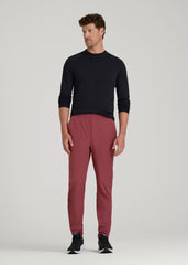 American Tall For Sale | Featherweight Perforated Training Joggers for Tall Men in Oxblood Red