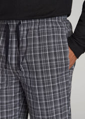 American Tall Online Shop | Woven Pajama Pants for Tall Men in Black & Grey Plaid