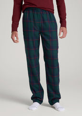 American Tall Online | Plaid Pajama Pants for Tall Men in Green and Red Tartan