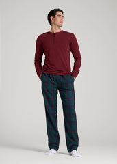 American Tall Online | Plaid Pajama Pants for Tall Men in Green and Red Tartan