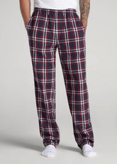 American Tall Online | Plaid Pajama Pants for Tall Men in Navy & Red Tartan