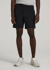 American Tall Discount | Tech Motion Fleece Shorts for Tall Men in Black