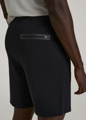American Tall Discount | Tech Motion Fleece Shorts for Tall Men in Black