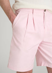 American Tall Sale | Stretch Cotton Linen Blend Shorts for Tall Men in Barely Pink