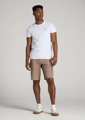 American Tall Outlet | Stretch Twill Cargo Shorts for Tall Men in Dark Sand