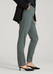 American Tall For Sale | High Rise Tapered Chino Pants for Tall Women in Balsam Green