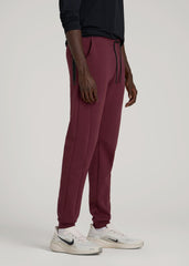 American Tall Discount | Tech Motion Fleece Joggers for Tall Men in Tawny Port