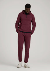 American Tall Discount | Tech Motion Fleece Joggers for Tall Men in Tawny Port
