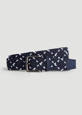 American Tall For Sale | Stretch Woven Belt in Navy and White
