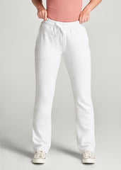 American Tall Discount | Wearever Fleece Open-Bottom Sweatpants for Tall Women in Heather Cloud White