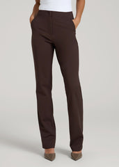 American Tall Outlet | Freedom Flex Slim Straight Leg Dress Pants for Tall Women in Espresso