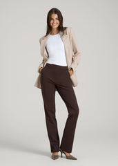 American Tall Outlet | Freedom Flex Slim Straight Leg Dress Pants for Tall Women in Espresso