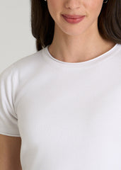 American Tall Online | Cropped Knit Tee for Tall Women in White