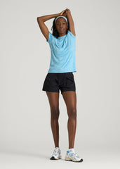 American Tall Sale | Short Sleeve Crewneck Tee for Tall Women in Spring Blue Mix